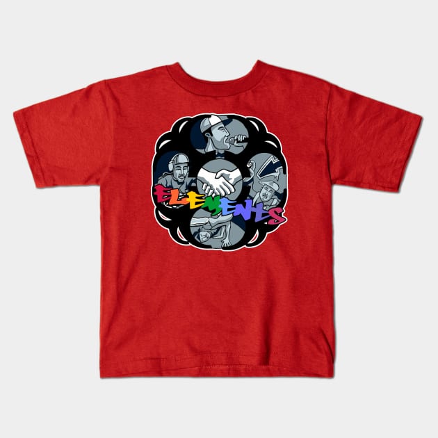 The Four 4 Elements Of Hip-Hop Kids T-Shirt by Geraldines